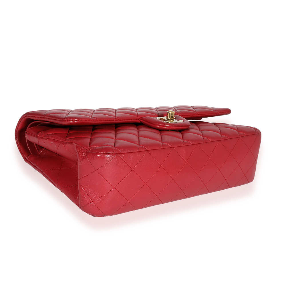 Chanel Red Quilted Lambskin Medium Classic Double Flap Bag - Picture 3 of 6